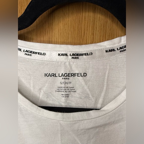 Karl Lagerfeld White Tee with Pink Graphic - Picture 5 of 6